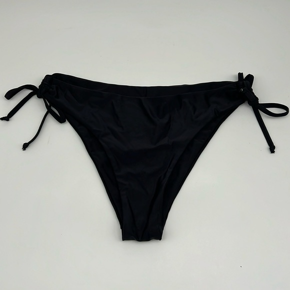 Unbranded Solid Black Side Tie Closure Bikini Bottoms size Large‎ - Picture 1 of 6